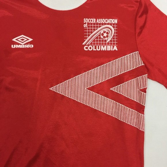UMBRO Ringer T-shirt S Red Soccer Vintage - Picture 2 of 4